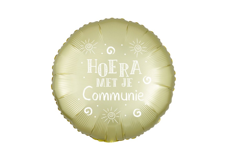 Hoera Communie Satin Luxe Yellow 39901