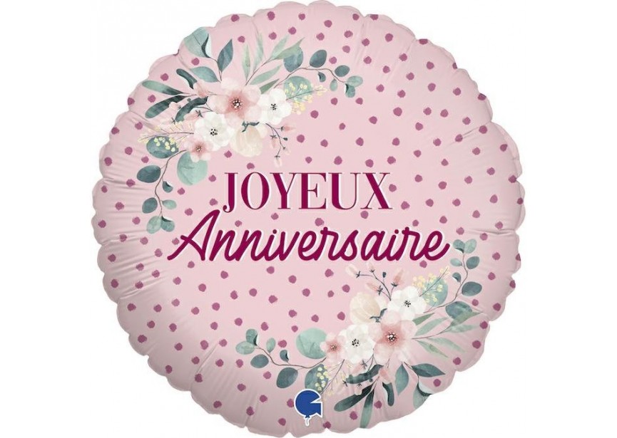 Sempertex-Folie-Betallic-Anagram-Flexmetal-Balloons-Shape-Joyeux Anniversaire-fleurs