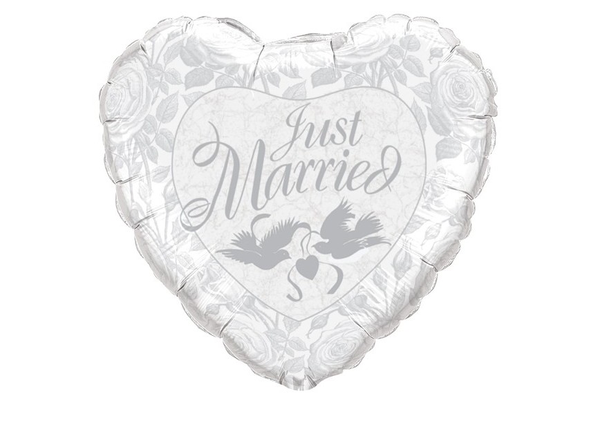 Sempertex-Folie-Betallic-Anagram-Flexmetal-Balloons-Shape- just married doves