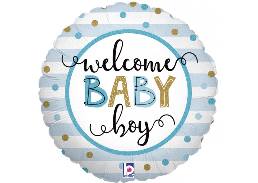 Sempertex-Folie-Betallic-Anagram-Flexmetal-Balloons-Shape-Baby - Baby Boy stripes