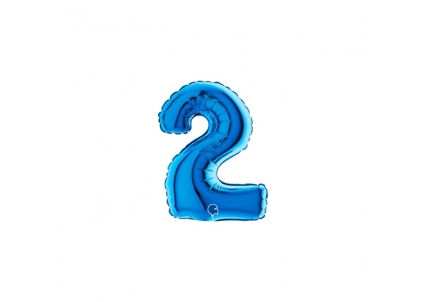 Sempertex-Folie-Betallic-Anagram-Flexmetal-Balloons-Shape-Blue-Number 2