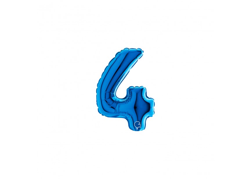 Sempertex-Folie-Betallic-Anagram-Flexmetal-Balloons-Shape-Blue-Number 4