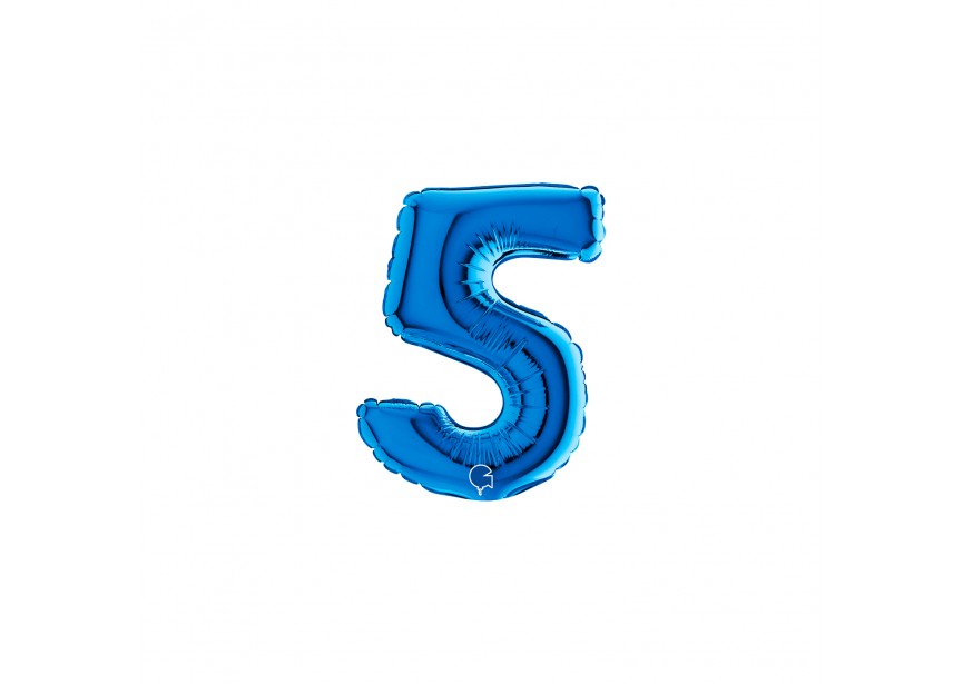 Sempertex-Folie-Betallic-Anagram-Flexmetal-Balloons-Shape-Blue-Number 5