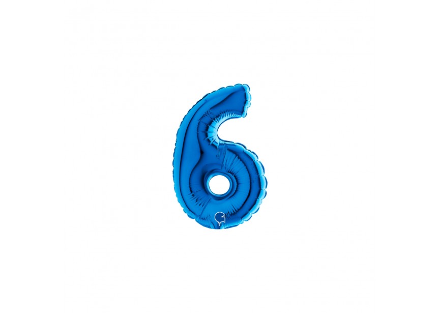 Sempertex-Folie-Betallic-Anagram-Flexmetal-Balloons-Shape-Blue-Number 6