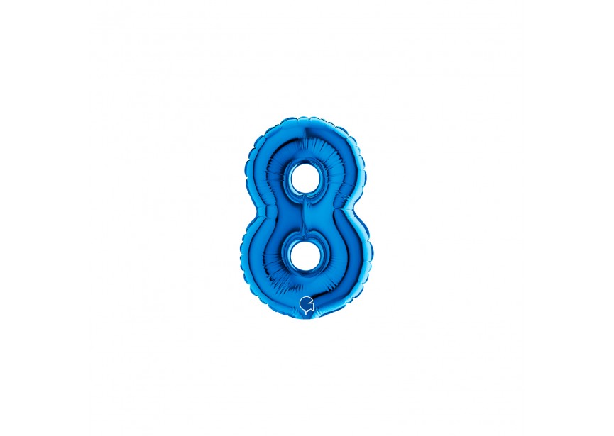 Sempertex-Folie-Betallic-Anagram-Flexmetal-Balloons-Shape-Blue-Number 8