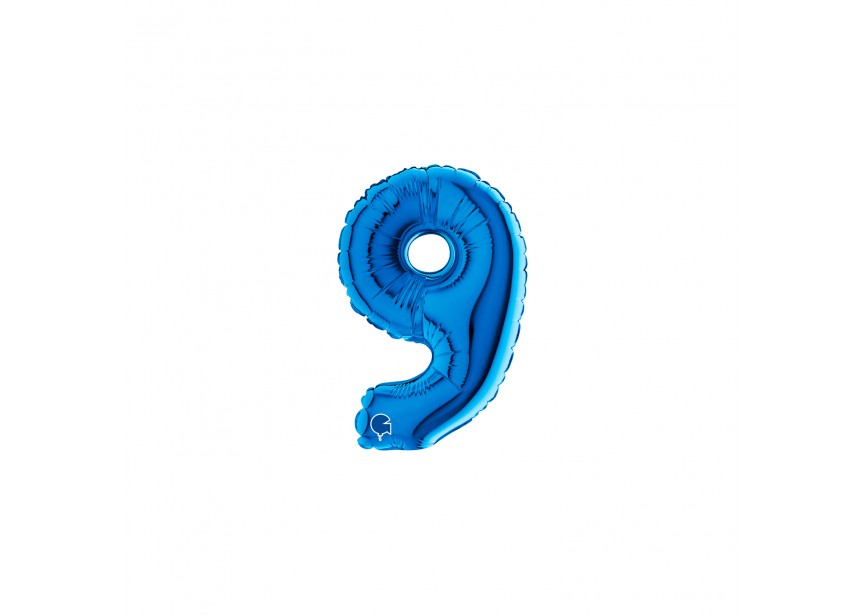 Sempertex-Folie-Betallic-Anagram-Flexmetal-Balloons-Shape-Blue-Number 9