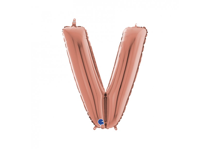 Sempertex-Folie-Grabo-Anagram-Flexmetal-Balloons-Shape-Rose Gold-Letter V