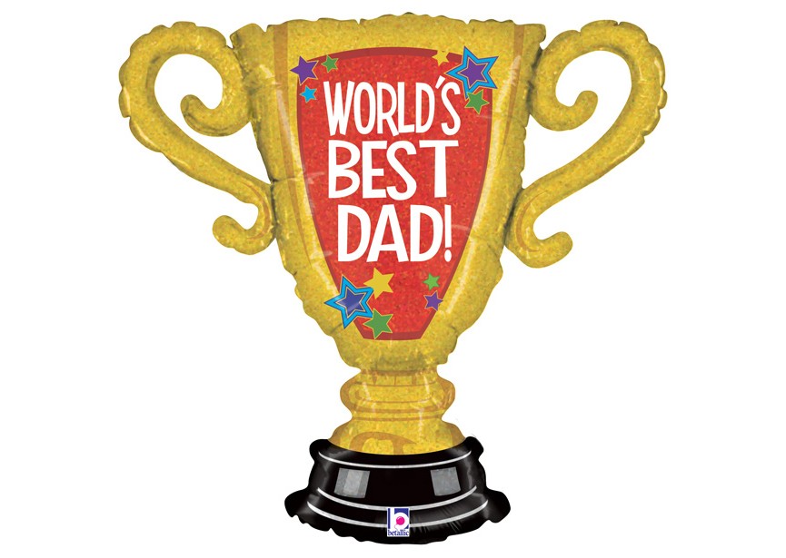 Sempertex-Folie-Betallic-Anagram-Flexmetal-Balloons-Shape-Worlds best dad trophee shape