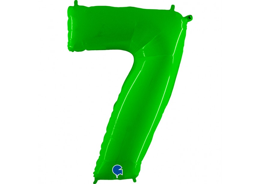 Sempertex-Folie-Betallic-Anagram-Flexmetal-Balloons-Shape-Hot Lime Shiny-Number 7