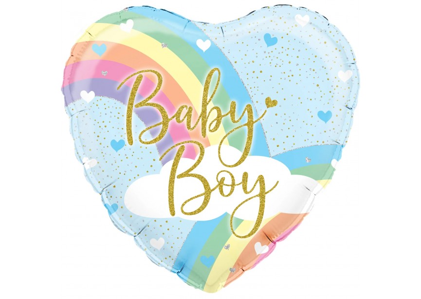 Sempertex-Folie-Betallic-Anagram-Flexmetal-Balloons-Shape-Baby Boy-Heart-Rainbow