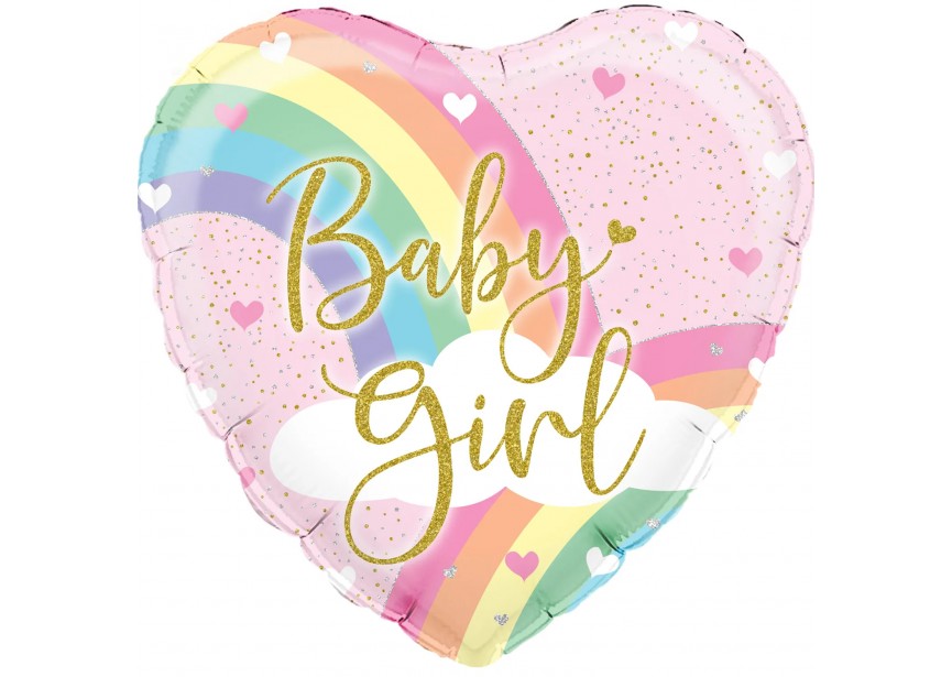 Sempertex-Folie-Betallic-Anagram-Flexmetal-Balloons-Shape-Baby Girl-Heart-Rainbow