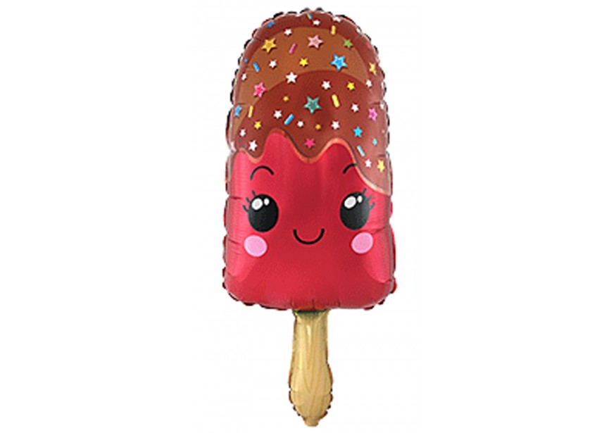 Sempertex-Folie-Betallic-Anagram-Flexmetal-Balloons-Shape-Ice Lolly Pop Red