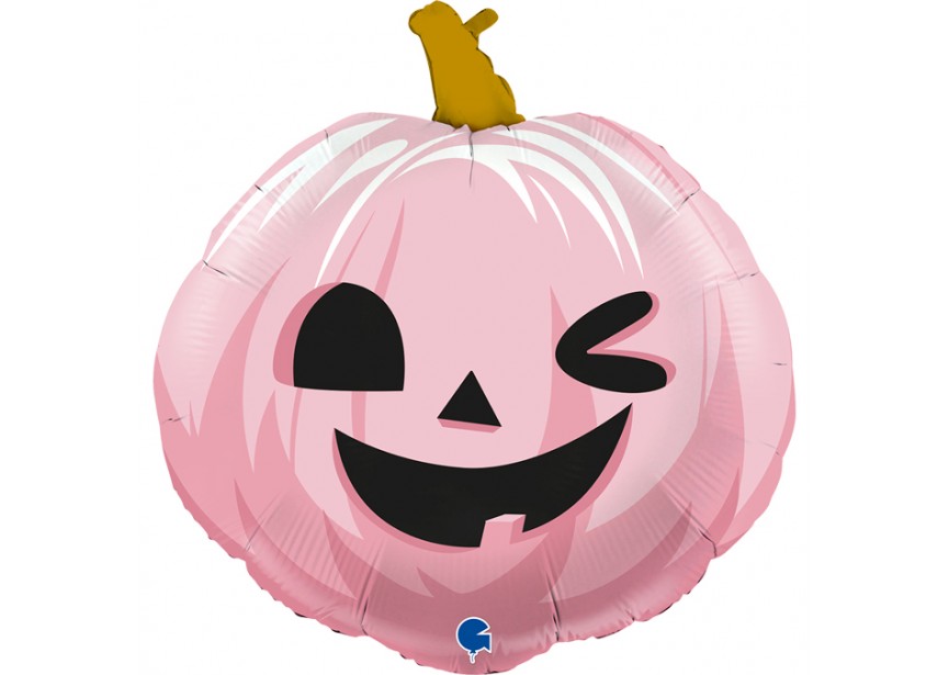 Sempertex-Folie-Betallic-Anagram-Flexmetal-Balloons-Shape-Flexmetal-Shape-Halloween-Funny Pumpkin-Pink