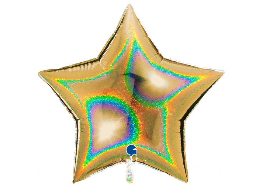 Sempertex-Folie-Betallic-Anagram-Flexmetal-Balloons-Shape-Star-Glittery Gold