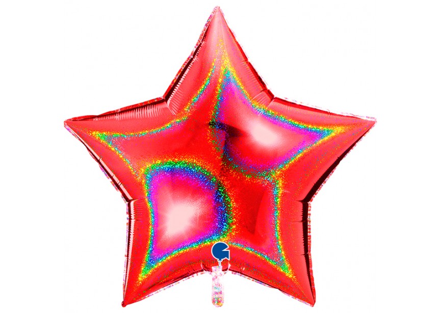 Sempertex-Folie-Betallic-Anagram-Flexmetal-Balloons-Shape-Star-Glittery Red