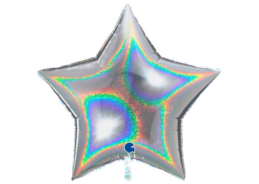 Sempertex-Folie-Betallic-Anagram-Flexmetal-Balloons-Shape-Star-Glittery Silver