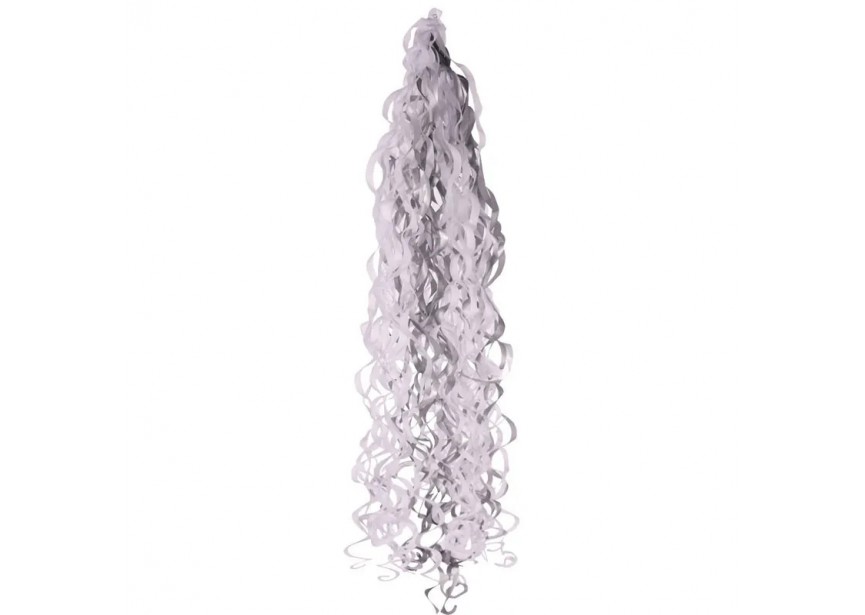 Balloon Tail Tassel - Silver White