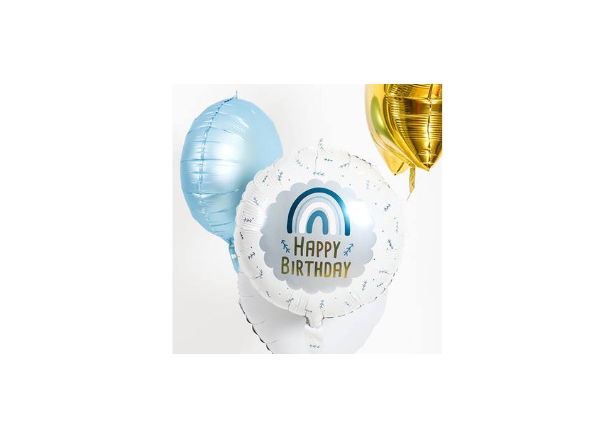 Sempertex-Folie-Betallic-Anagram-Flexmetal-Balloons-Shape-Happy Birthday Boho Rainbow-Blue-1