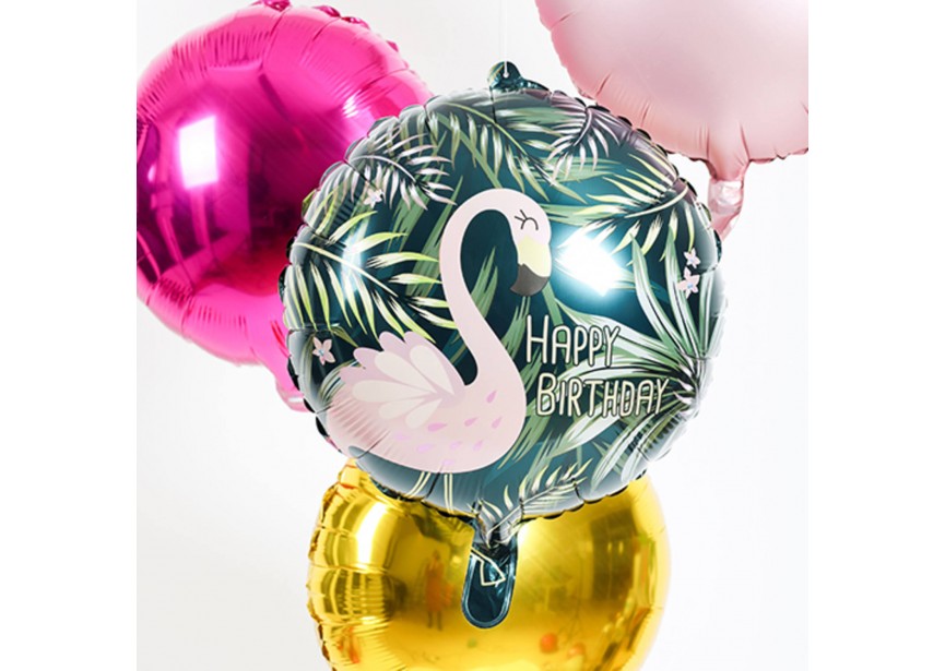 Sempertex-Folie-Betallic-Anagram-Flexmetal-Balloons-Shape-Happy Birthday-Tropical Flamingo-1