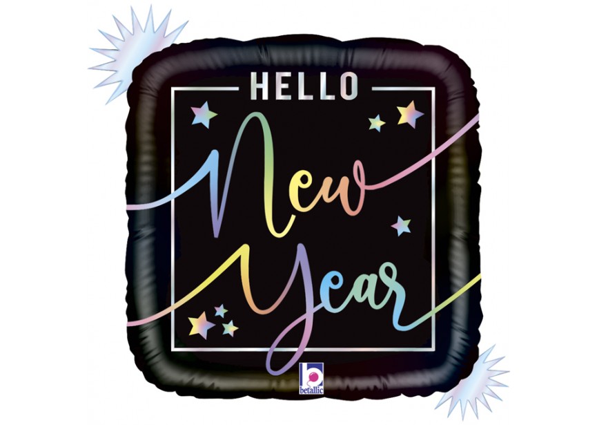 Sempertex-Folie-Betallic-Anagram-Flexmetal-Balloons-Shape-Flexmetal-Shape-Hello New Year-Opal