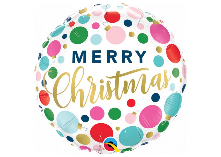 Sempertex-Folie-Betallic-Anagram-Flexmetal-Balloons-Shape-Flexmetal-Shape-Merry Christmas-Color Dots