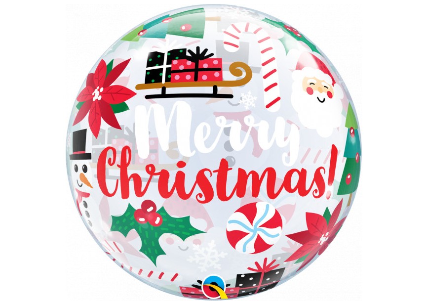 Sempertex-Folie-Betallic-Anagram-Flexmetal-Balloons-Shape-Bubbles-Merry Christmas