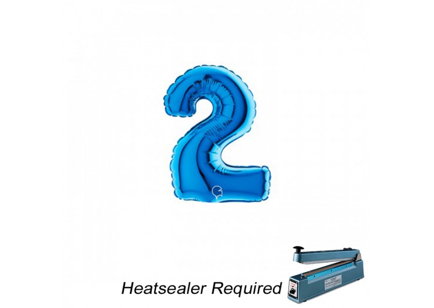 Sempertex-Folie-Betallic-Anagram-Flexmetal-Balloons-Shape-Blue-Number 2