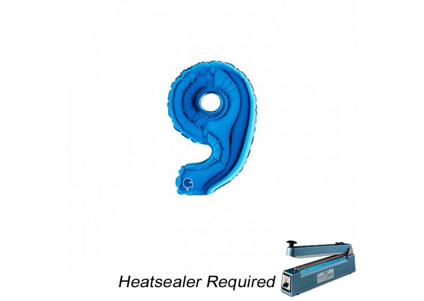 Sempertex-Folie-Betallic-Anagram-Flexmetal-Balloons-Shape-Blue-Number 9