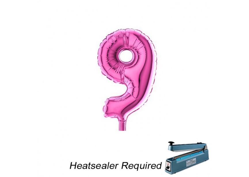 Sempertex-Folie-Betallic-Anagram-Flexmetal-Balloons-Shape-Fuchsia-Number 9