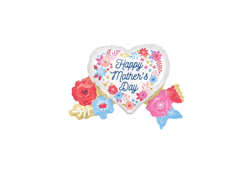 Sempertex-Folie-Betallic-Anagram-Flexmetal-Balloons-Shape-Happy Mothersday Artful Florals-Mini