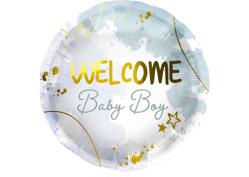 Sempertex-Folie-Betallic-Anagram-Flexmetal-Balloons-Shape-Welcome Baby Boy