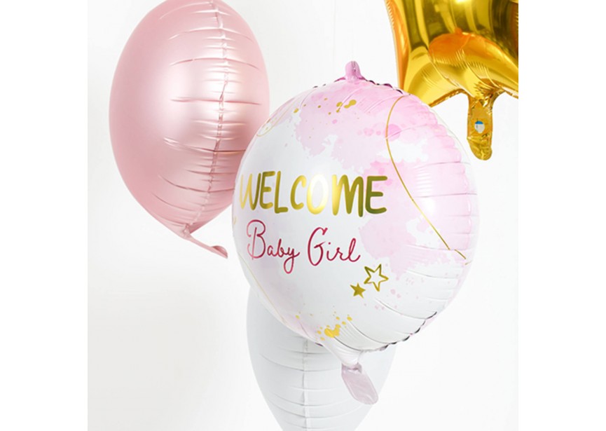 Sempertex-Folie-Betallic-Anagram-Flexmetal-Balloons-Shape-Welcome Baby Girl-