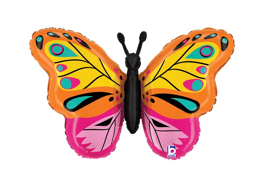 Sempertex-Folie-Betallic-Anagram-Flexmetal-Balloons-Shape-Colorful Butterfly-30 inch