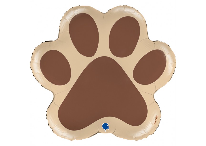 Sempertex-Folie-Betallic-Anagram-Flexmetal-Balloons-Shape-Paw Print Brown