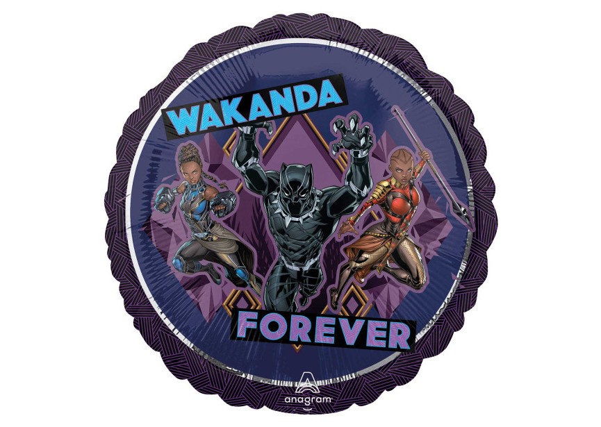 Sempertex-Folie-Betallic-Anagram-Flexmetal-Balloons-Shape-Flexmetal-Wakanda Forever-Black Panther