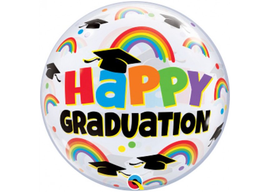 Sempertex-Folie-Betallic-Anagram-Flexmetal-Balloons-Shape-Bubbles-Happy Graduation-Rainbows