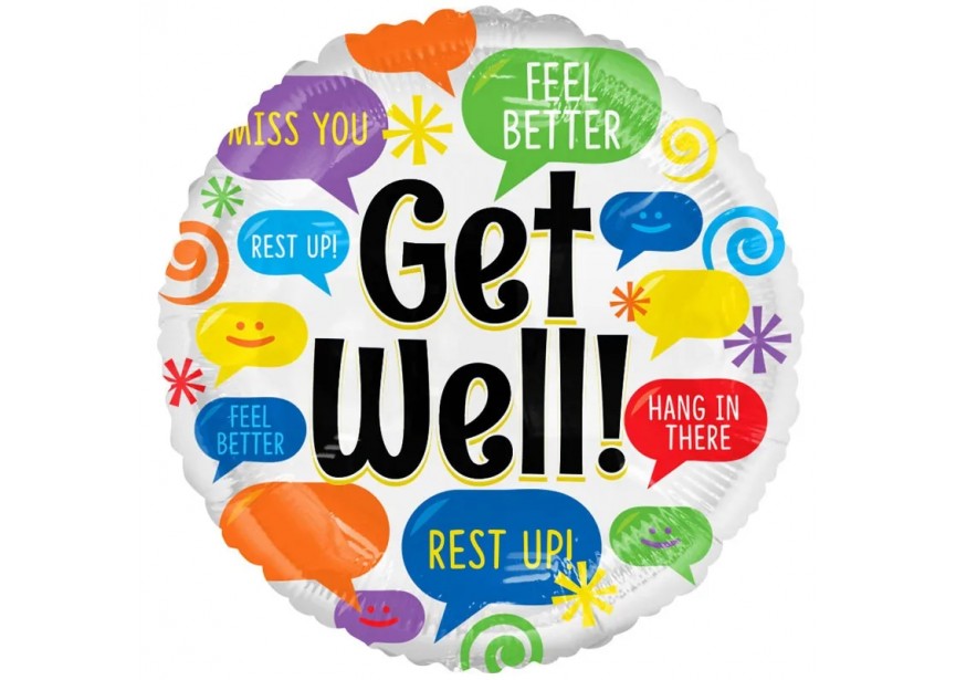 Sempertex-Folie-Betallic-Anagram-Flexmetal-Balloons-Get Well-Speech Bubbles