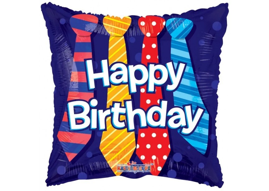 Sempertex-Folie-Betallic-Anagram-Flexmetal-Balloons-Shape-Happy Birthday-Ties