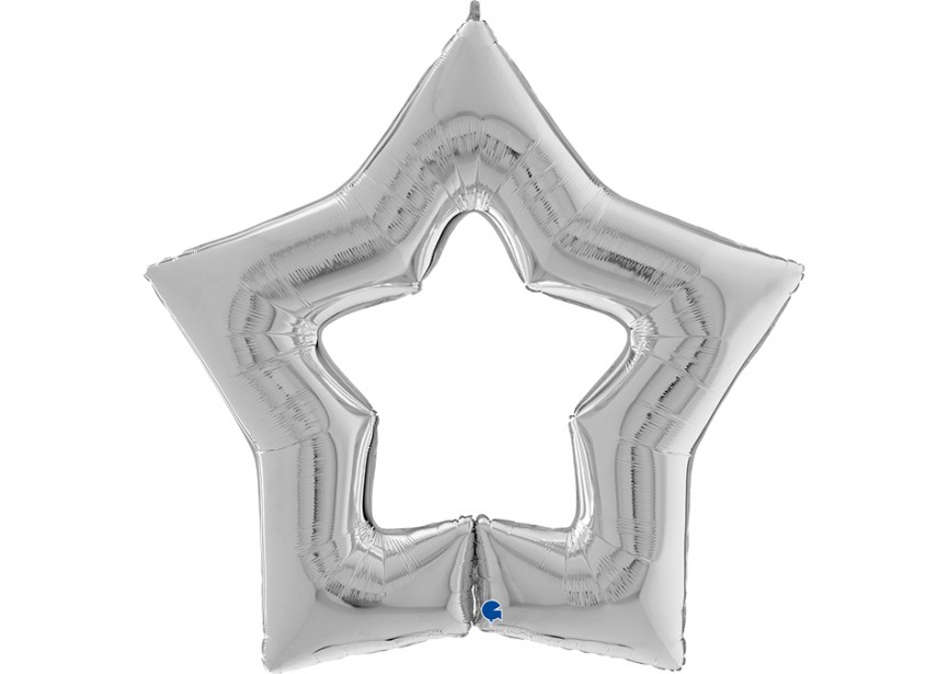 Sempertex-Folie-Betallic-Anagram-Flexmetal-Balloons-Shape-Linky Star-Silver