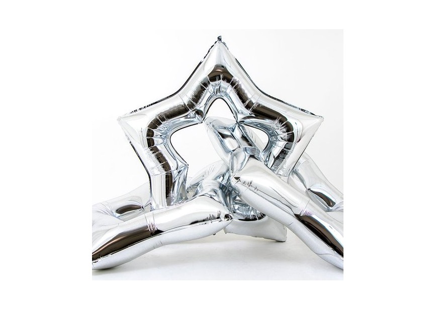 Sempertex-Folie-Betallic-Anagram-Flexmetal-Balloons-Shape-Linky Star-Silver1