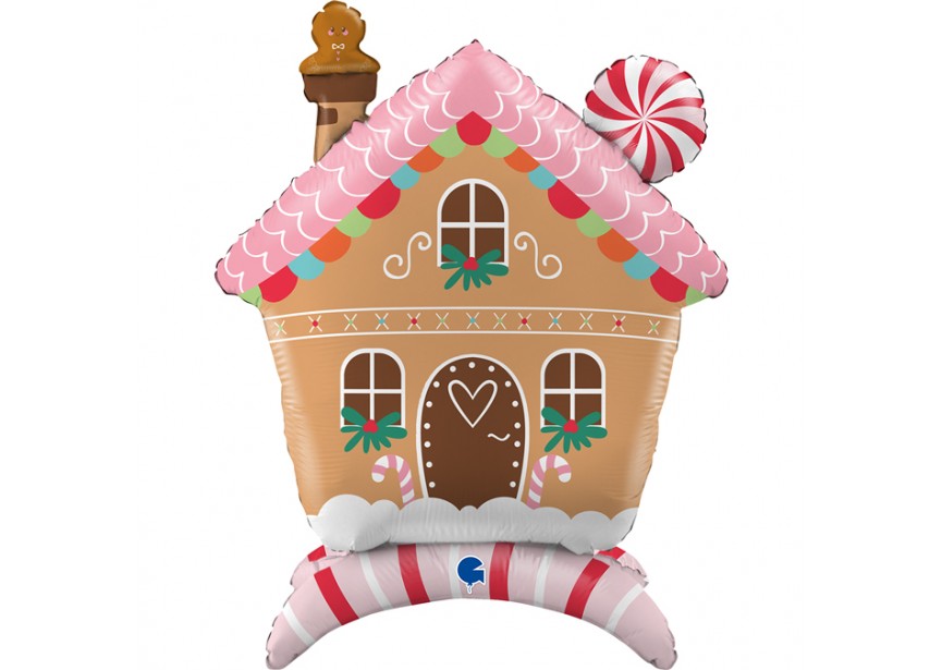 Sempertex-Folie-Betallic-Anagram-Flexmetal-Balloons-Shape-Flexmetal-Shape-Stand Up-Gingerbread House