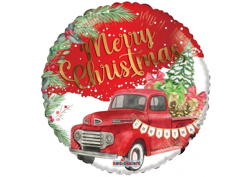 Sempertex-Folie-Betallic-Anagram-Flexmetal-Balloons-Shape-Flexmetal-Shape-Merry Christmas-Truck