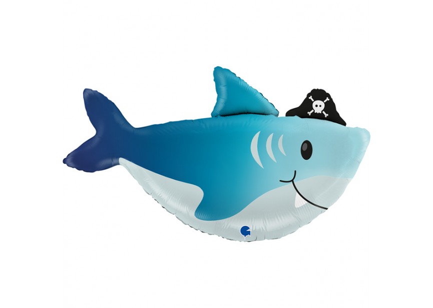 Sempertex-Folie-Betallic-Anagram-Flexmetal-Balloons-Shape-Shark-PirateHat