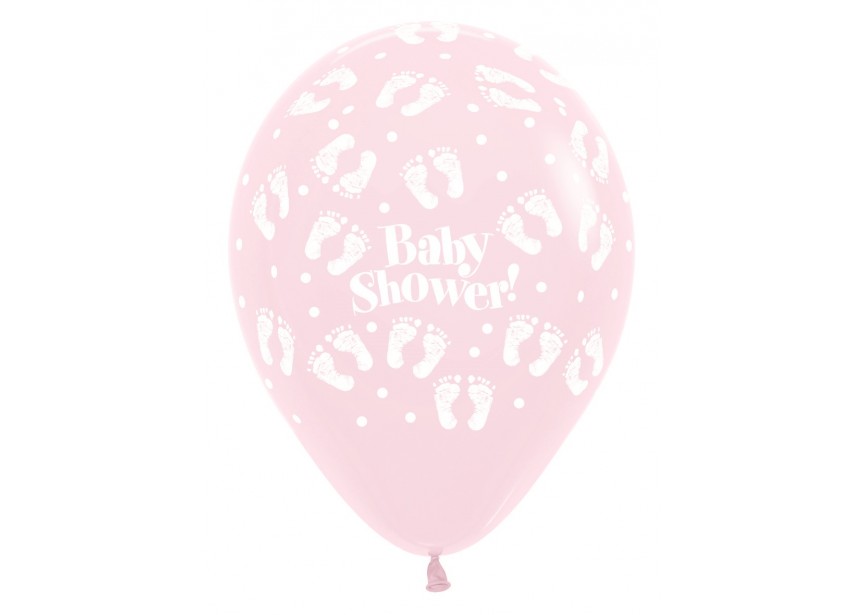 SempertexEurope-BabyShower-Footprints-PastelPink-609-12inch-R12SHOWER600-LatexBalloon