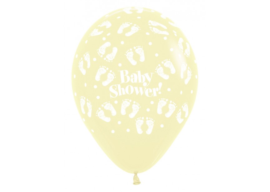 SempertexEurope-BabyShower-Footprints-PastelYellow-620-12inch-R12SHOWER600-LatexBalloon