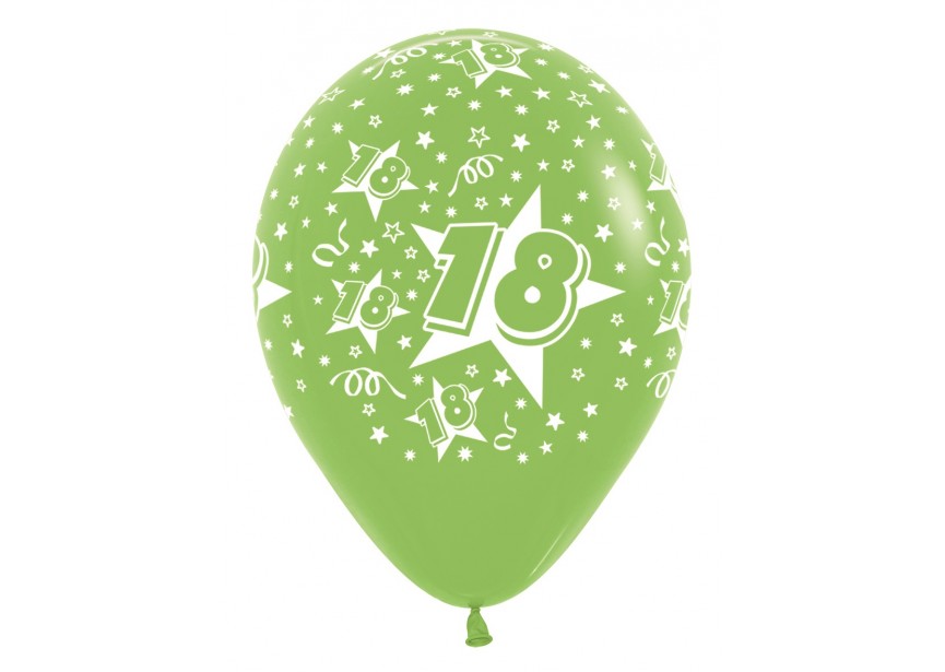 SempertexEurope-Number18-LimeGreen-031-12inch-R1218-LatexBalloon