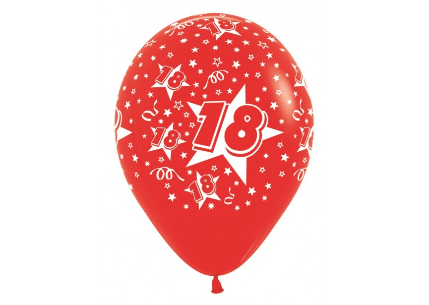 SempertexEurope-Number18-Red-015-12inch-R1218-LatexBalloon