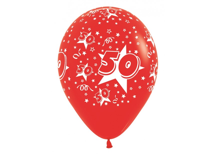 SempertexEurope-Number50-Red-015-12inch-R1250-LatexBalloon