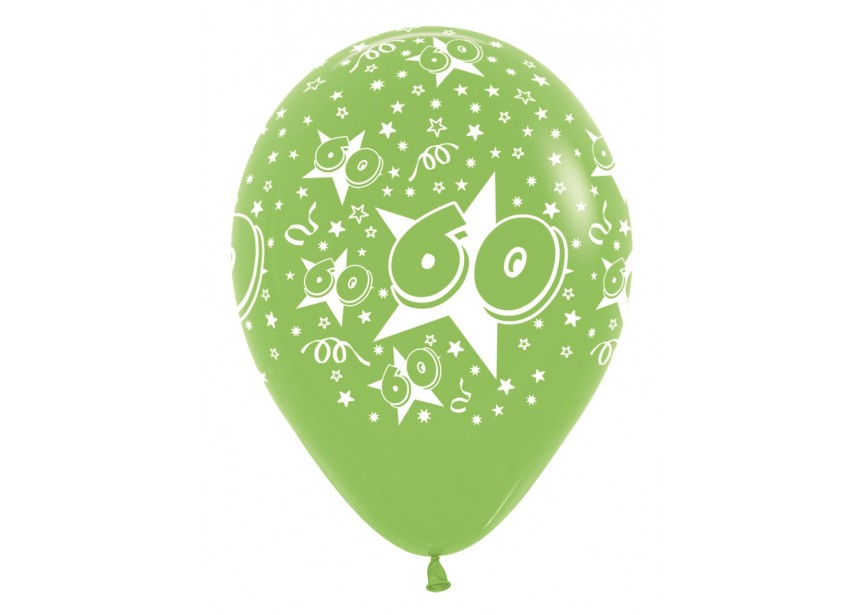 SempertexEurope-Number60-LimeGreen-031-12inch-R1260-LatexBalloon