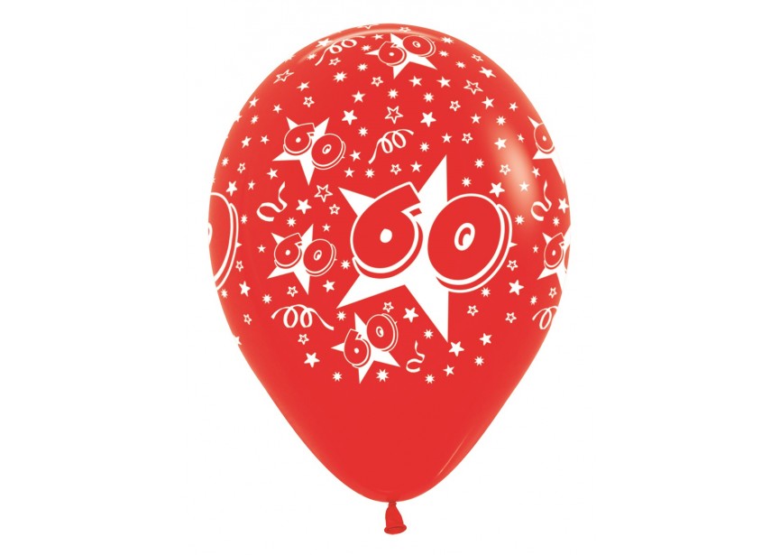 SempertexEurope-Number60-Red-015-12inch-R1260-LatexBalloon